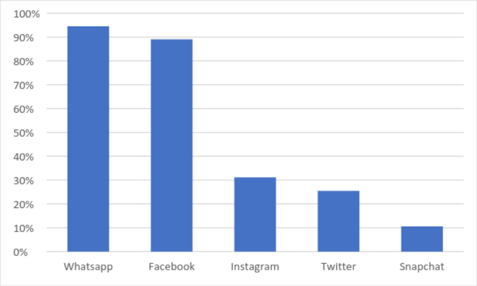 Gráfico 4: Porcentaje que usa cada red social. 